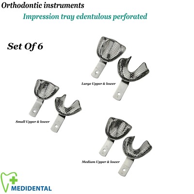 6er Set - Kieferorthopädische zahnlose Druckschalen Vollprothese perforiert Neu