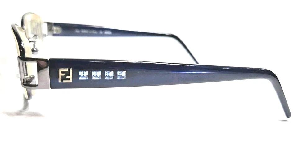 Fendi винтажный F941R 442 темно-синий с синий кристалл шаблоны очки 50-17-135 - Изображение 2 из 4