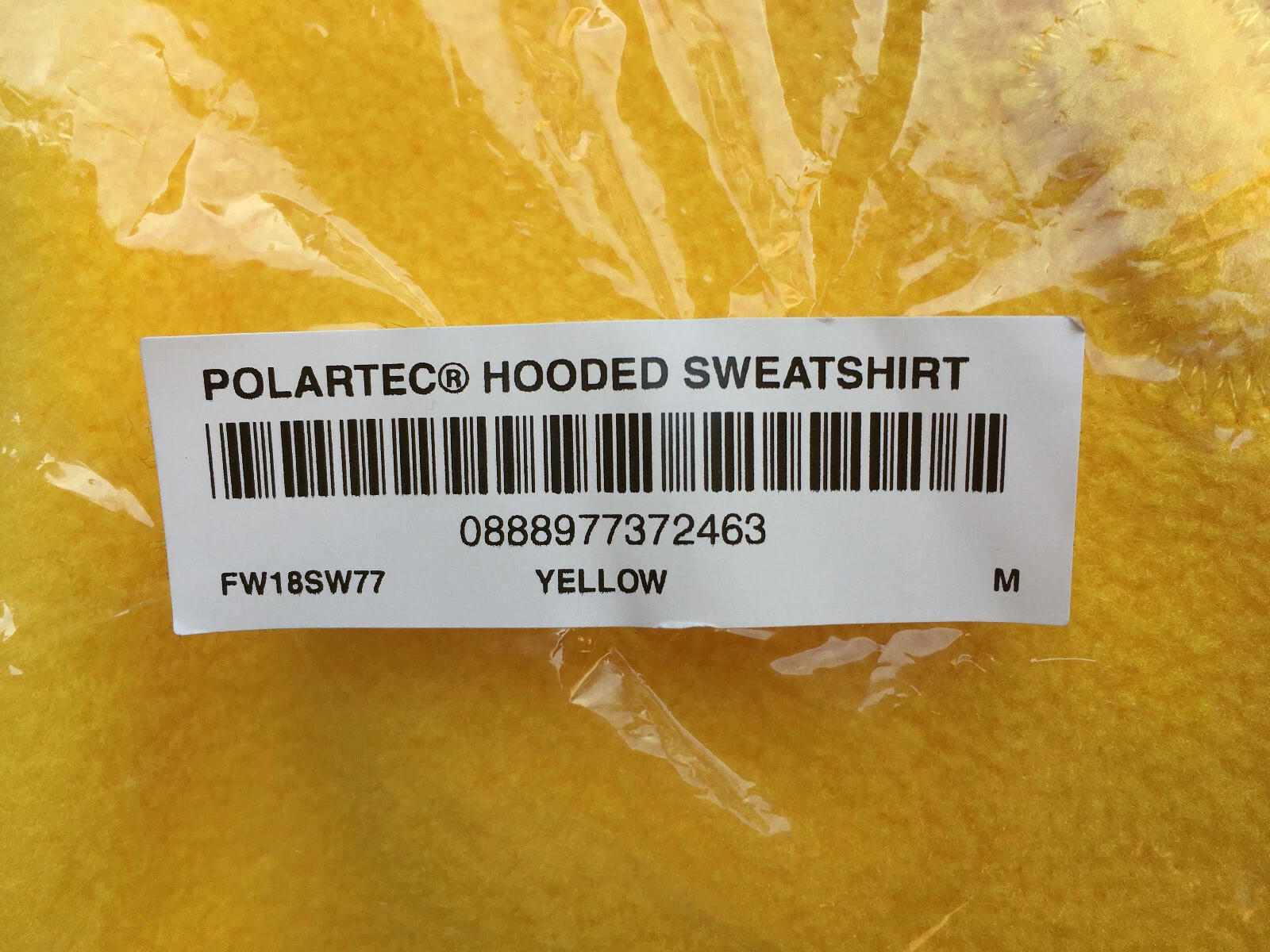 Felpa con cappuccio Supreme Polartec giallo medio NUOVA FW18