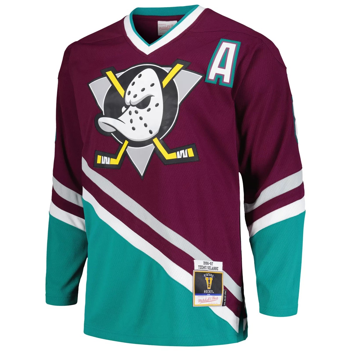 ANAHEIM DUCKS NHL TEMU SELANNE MITCHELL &NESS 96-97 CAPTAIN BLUE