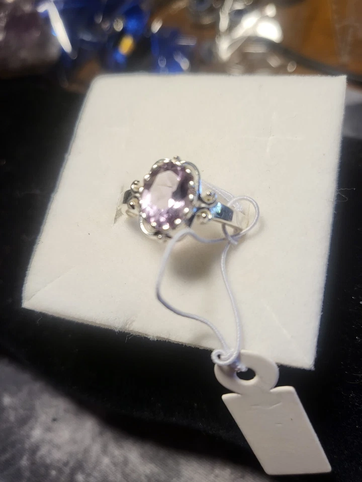 ANELLO ARGENTO 925 donna solitario rosa di francia Mis. 16 Peso 3,3 Gr. - Immagine 2 di 4