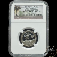 2013 S NGC PF69 Clad Fort McHenry Early Release Quarter Ultra Cameo