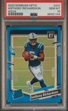 2023 Panini Donruss Optic - Rated Rookie Aqua Prizm #247 Anthony Richardson /299