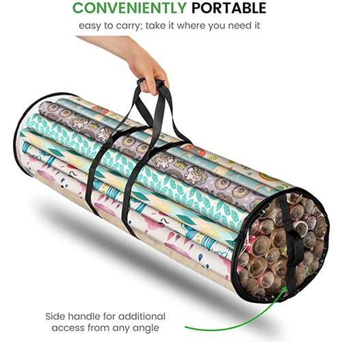Waterproof Cylindrical Wrapping Paper Storage Bag fit 20 Rolls 40" Long Black US - Bild 5 von 8