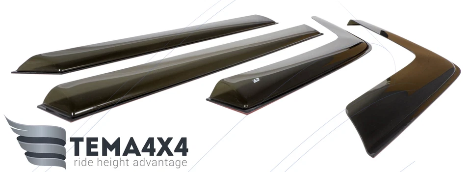 Viseras de ventana con cinta deflector protector solar lluvia para Volkswagen Jetta 1984-1992 Foto 3 de 4