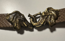 Paquette Vintage Belt Buckle Interlocking Double Elephant Trunk Design Figural