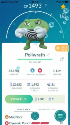 SHINY   PVP BEAST POLIWRATH+1400CP w/2ºMOVE   - PKMN GO!!! - NOT REGISTERED!!!