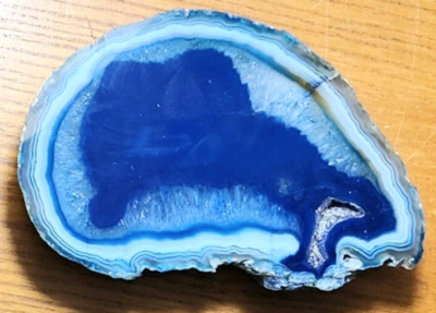 Cut Polished Dragon Vein Agate Geode 4  x 3  x 1'' meditation, luck 8.5 oz 241 gm