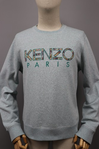 KENZO Blue Cotton Embroidered logo Crew Neck Sweatshirt Mens Sz M