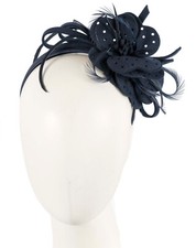 Navy felt flower autumn  winter racing fascinator Max Alexander RRP 129