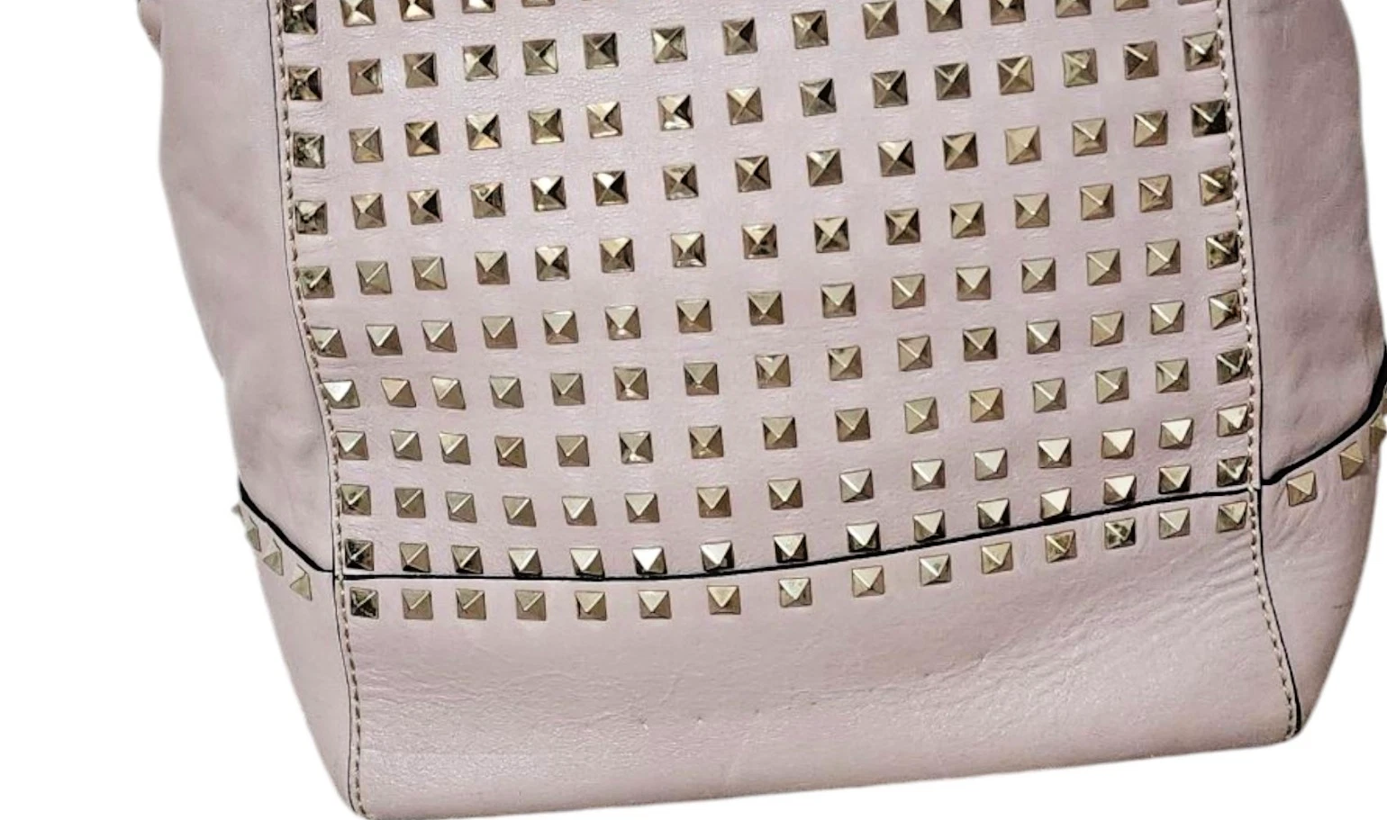 Borsa a tracolla Valentino G marrone Rockstud in pelle di agnello con manici