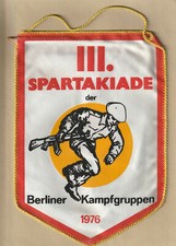 Wimpel Kampftruppen der DDR  Berlin 1976 III Spartakiade ca 26 cm x 18 cm