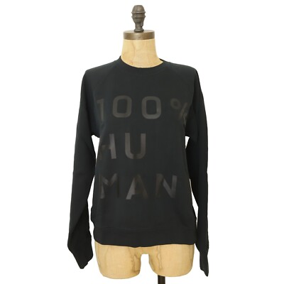 EVERLANE 100% Human Typography Sweatshirt Petite S Unisex Black NEW B58