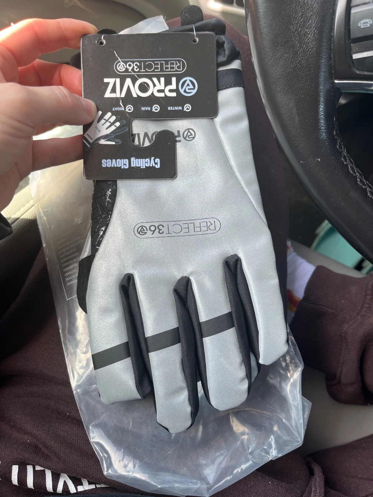 Proviz Reflect360 Waterproof Cycling Gloves large Silver Unisex Full Finger