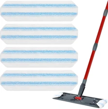 Mop Replacement Pads for Ocedar H2Pro Flat Mop, 4 Pack Mop Refills for O-Cedar H
