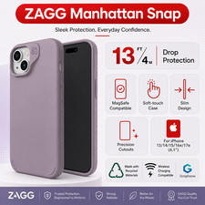 ZAGG (iPhone 13/14/15/16e/17e) Manhattan Silicone Case, MagSafe Shockproof Cover