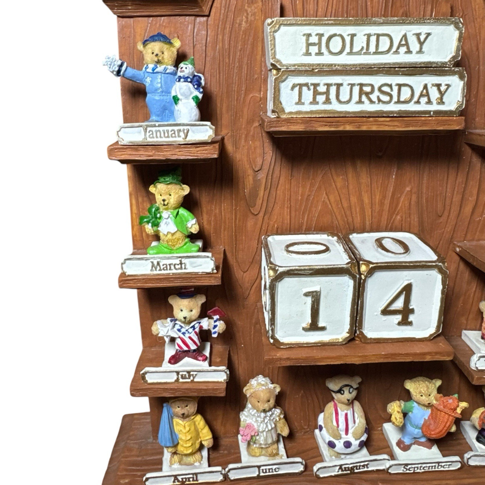 Avon Perpetual Calendar w/ Teddy Bears-INCOMPLETE-Holiday Month Week