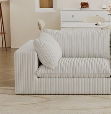 Cloud Sofa,Corduroy Fabric,Deep Seat Couches,Double-layer design,Removable Cush