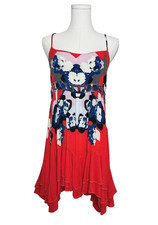 Free People Intimately Open Back Floral Tiered Tassel Tie Mini Dress Small