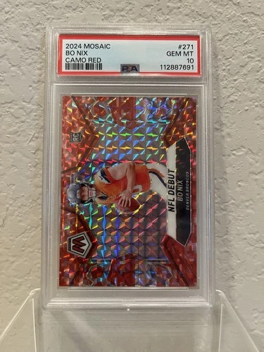 2024 Mosaic Bo Nix (RC) No.271 CAMO RED PSA 10