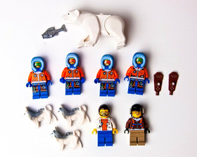 LEGO Arctic Minifigure Lot - Polar Bear Husky Dogs - Base Camp - 60036 (brr