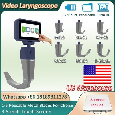 3.5'' Touch Screen Digital Anesthesia Video Laryngoscope With 6 Reusable Blades