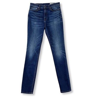 Rag & Bone Womens Nina High Rise Ankle Skinny Button Fly Jeans 29 Blue Denim