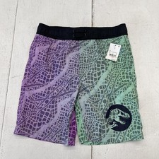 Jurassic Park Swim Shorts Trunks Boys S Multicolor Dino Print UPF 50 Mesh Lined
