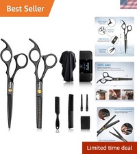 10-Piece Professional Hair Cutting Scissors Set - Black Finish