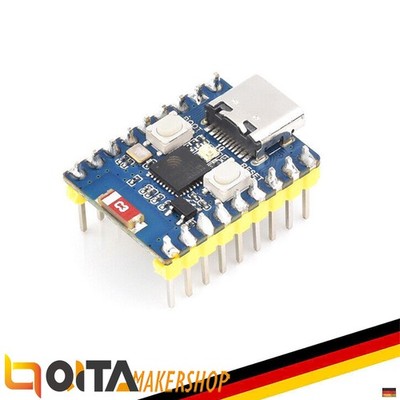WaveShare ESP32-C3 Mini Dev Board Pre-Soldered ESP32-C3FN4 160MHz Wi-Fi Blu 5