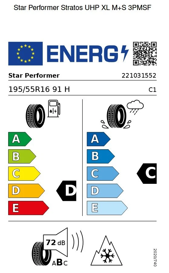 4x Winterreifen Neureifen 195 55 R16 91H M+S Schneeflocke - Bild 3 von 4