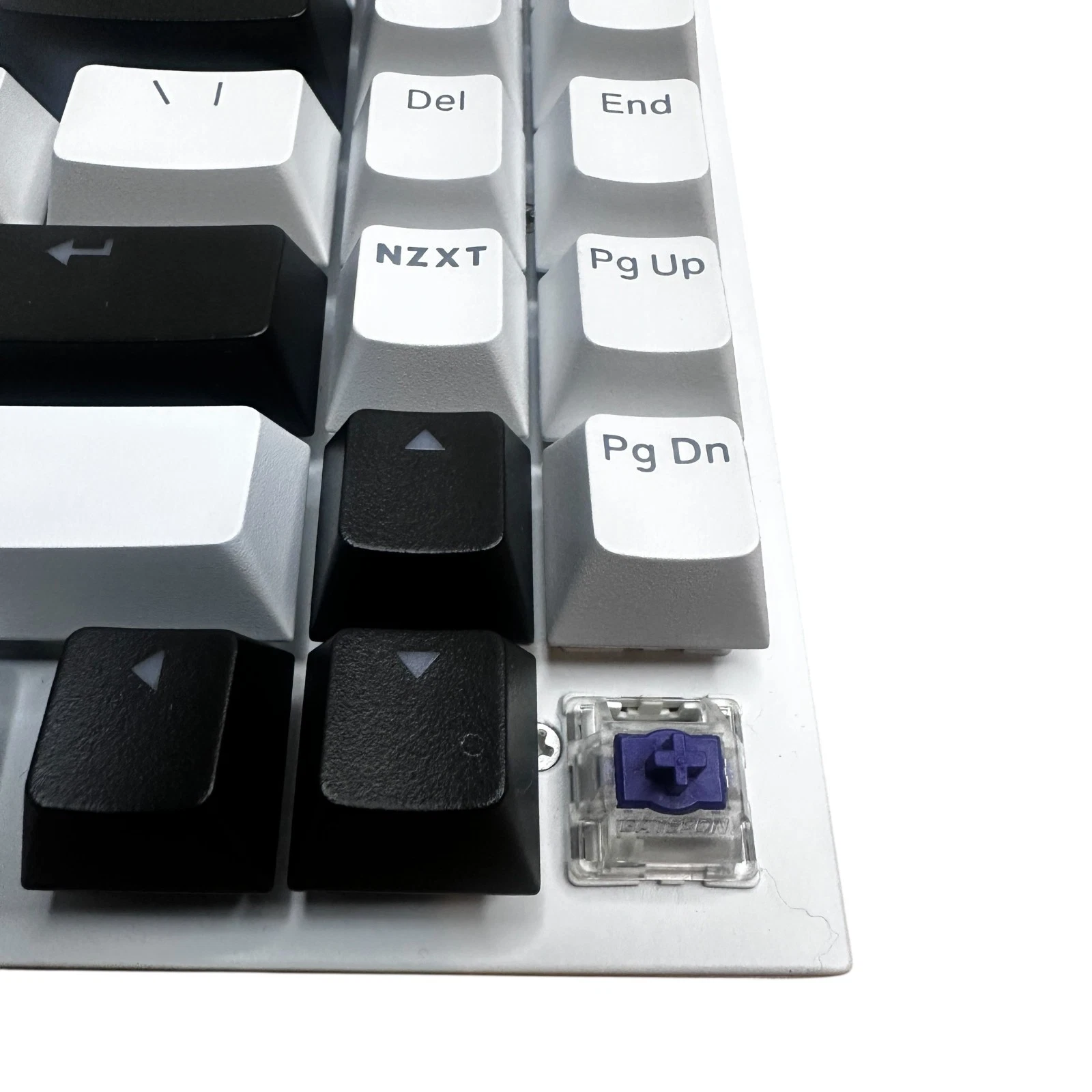 NZXT Function 2 MiniTKL keyboard side view details white