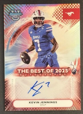 Kevin Jennings 2025 Bowman Best University #BOA-KJ Refractor Auto SMU Mustangs