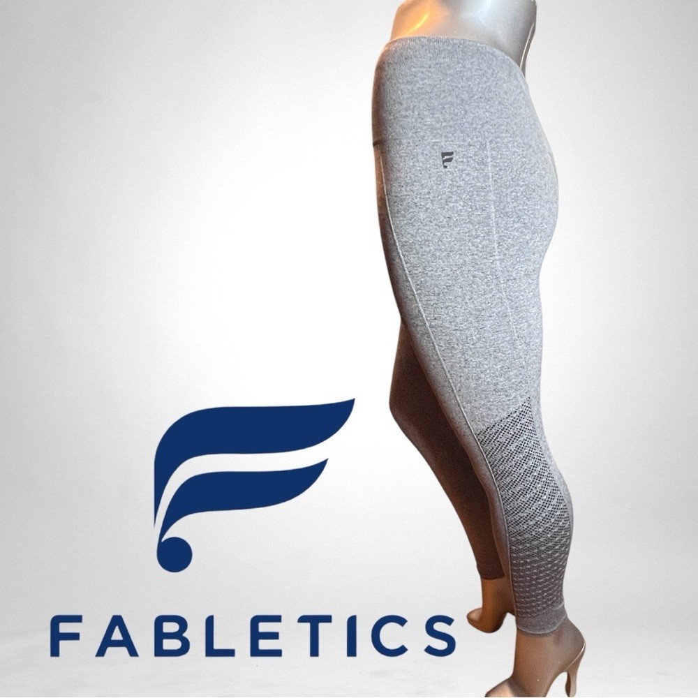 Fabletics Sync Seamless High-Waisted Gray Perfora… - image 1