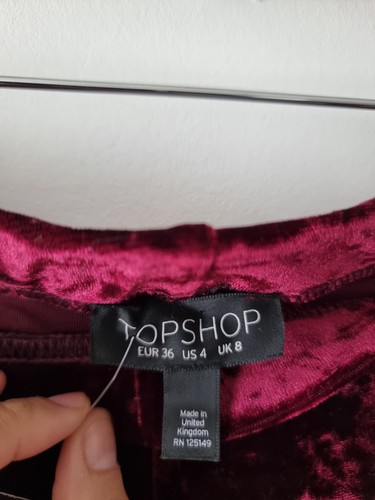 Topshop Red flared velvet trousers - Picture 3 of 5
