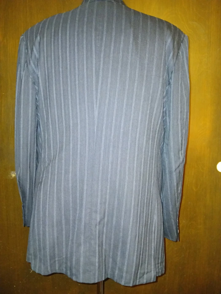 Kiton Sport Coat Blazer Jacket US 48L=UK58 Black W/Stripes Mens - Image 3 of 4