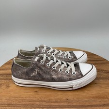 Converse Chuck Taylor All Star Ox Shoes Womens Size 7 Gold Sparkle Casual
