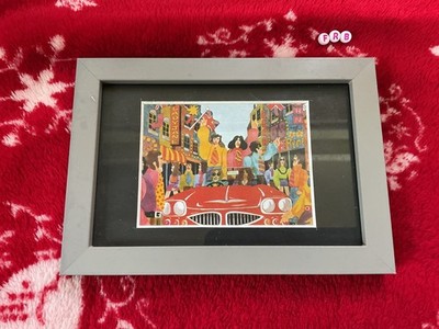 Hippie Kunstdruck, Vintage, gerahmt, Malcolm Englisch, Carnaby Street