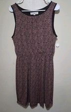 Ann Taylor Loft Women's Large Sleeveless Dress, Abstract Print, Fitted Waist