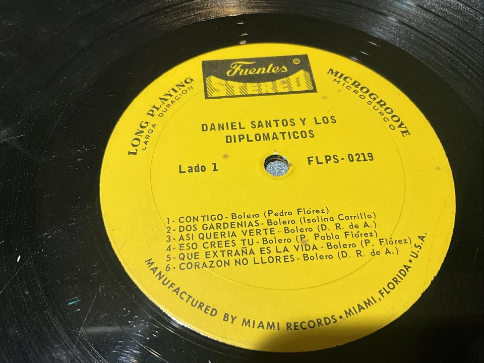 Daniel Santos Y Los Diplomáticos LP VINYL RECORD TESTED FLPS-019 - Image 3 of 4