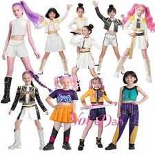 Kids Girls K-Pop Demon Hunters Costume Cosplay Rumi Mira Zoey Fancy Dress Set US