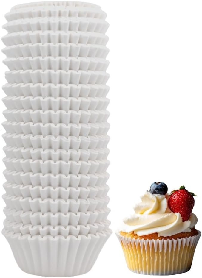500 Counts White Mini Cupcake Liners for Baking Cups, Small Cupcake Wrappers Gre-image