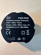 ELV Conrad FS20 RSU Unterputz-Funk-Rollladenschalter Schalter Rollladen Markise