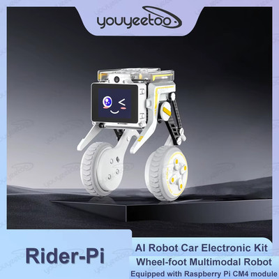 Rider-Pi AI Robot Car Electronic Kit IPS Display Based on Raspberry Pi CM4 Modul