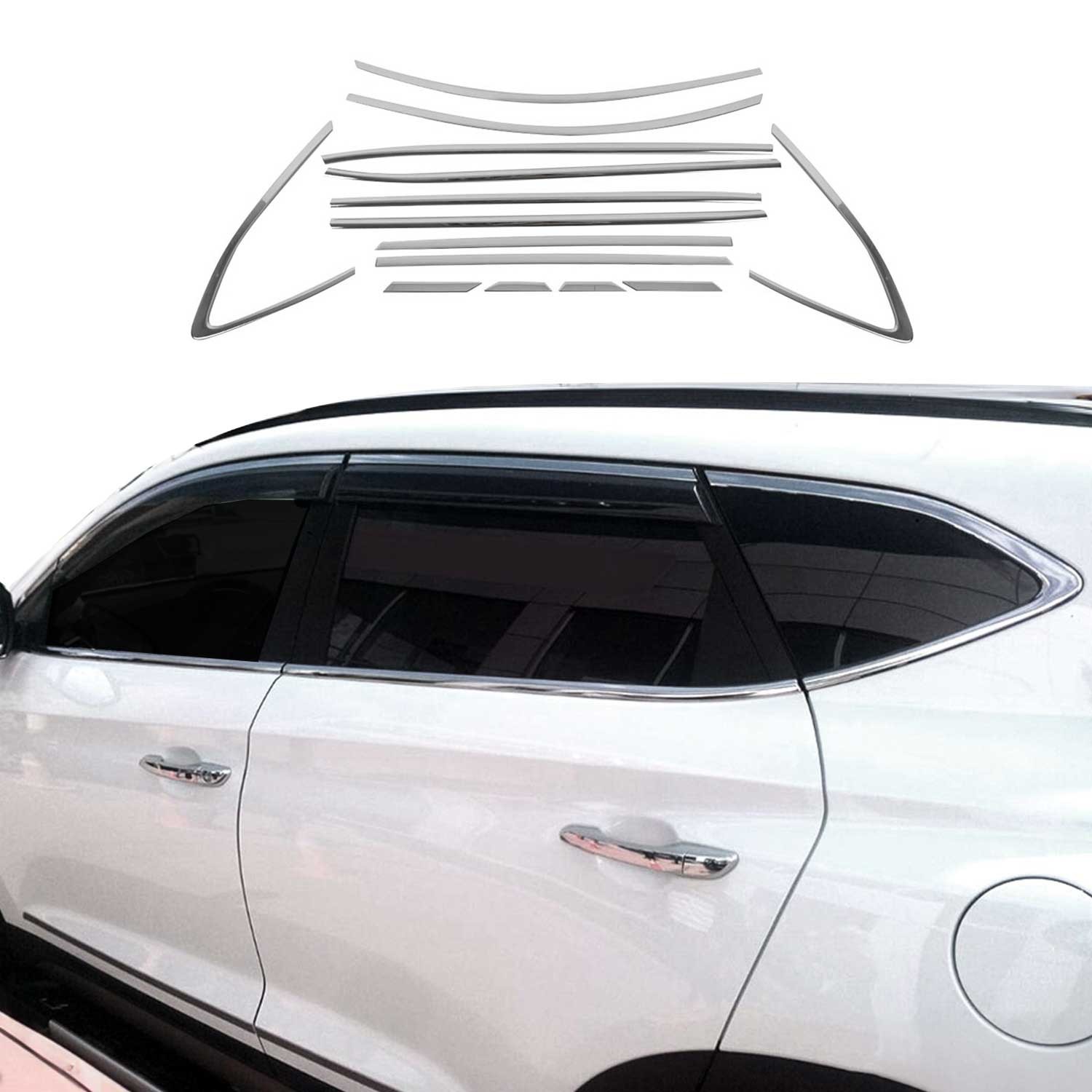 Kit Baguette Inox Vitre Hyundai Tucson 2015-2021 | Anti-Rayures