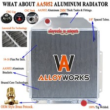 Aluminum 3 Row Radiator For 1942-1952 1950 Ford F1 F2 F3 Chevy V8 Engine Only Us