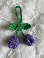 Crochet Flower keychain, Handmade tullip bag charm, crochet flowers bag charm