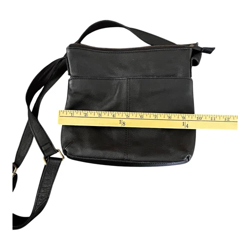 Fat Face Womens Black Genuine Leather Crossbody Bag Purse Classic - Picture 10 of 13