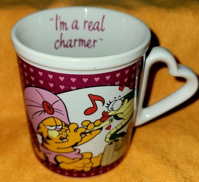 Vintage 1978 80's Enesco GARFIELD I'm A Charmer Coffee Mug With   Handle ''READ''