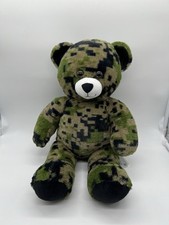 Build a Bear Green Digital Camo Soft Plush Bear 17" Army Military Stuffed 2015
